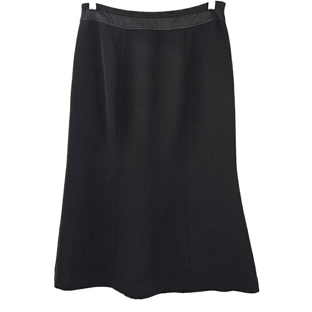 L.K. Bennett Flared Pencil Skirt Black Women’s Size 4 Minimalist Business Career
